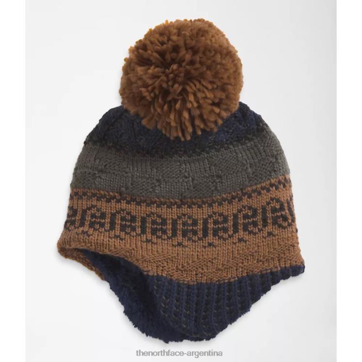 gorro de bebé con orejeras Fair Isle RDT8H5105 marrón tostado The North Face