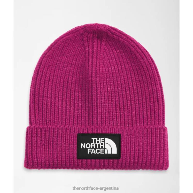 Gorro con puños y logo de caja TNF para niños RDT8H5777 rosa fucsia The North Face