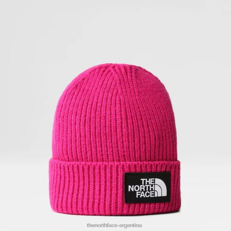 Gorro juvenil con logo en el puño de TNF RDT8H1799 rosa fucsia The North Face