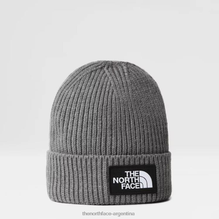 Gorro juvenil con logo en el puño de TNF RDT8H1800 gris The North Face