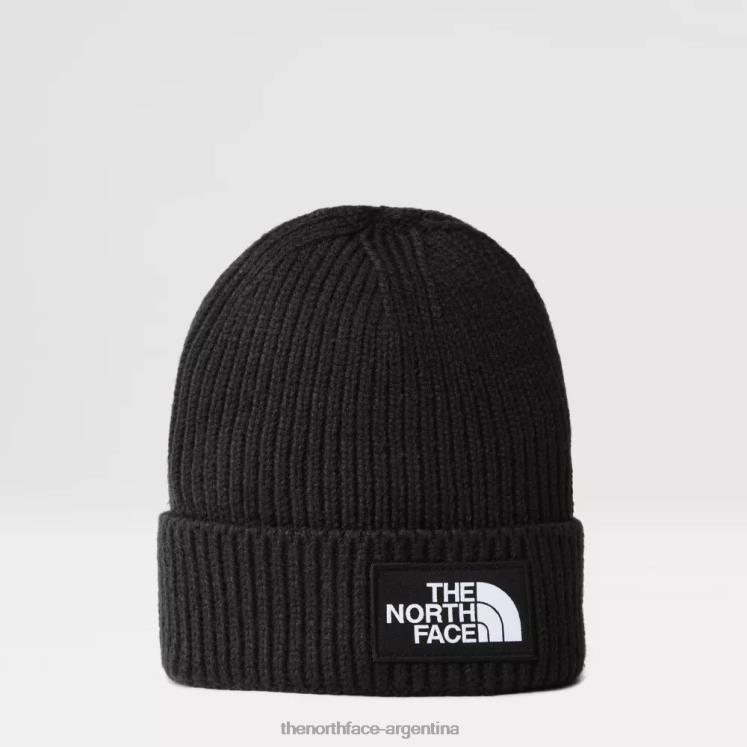 Gorro juvenil con logo en el puño de TNF RDT8H1802 negro The North Face