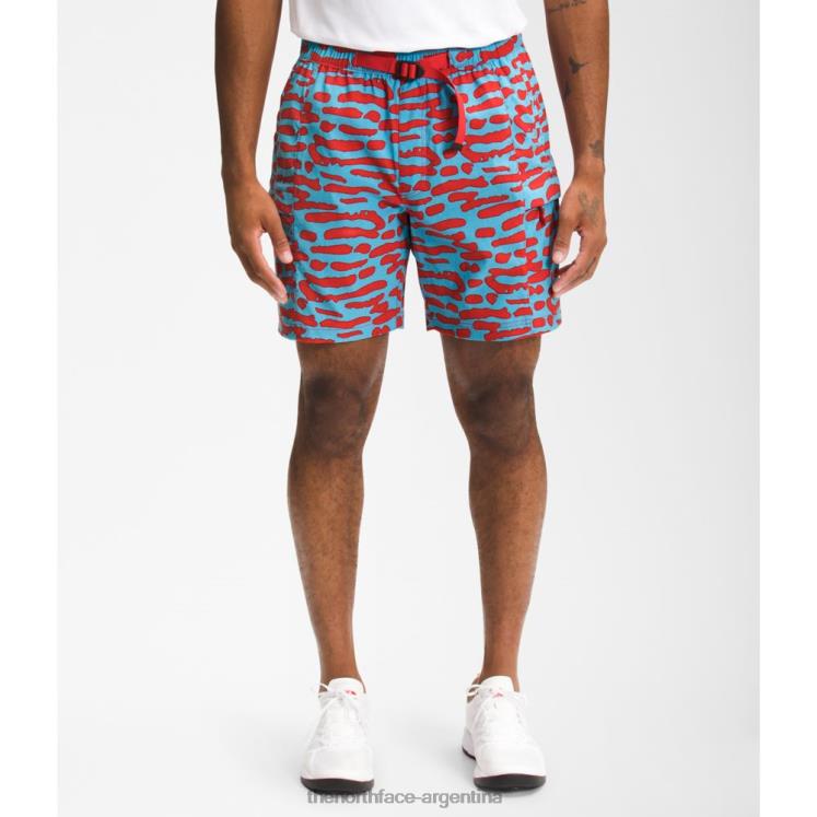 pantalones cortos con cinturón clase v estampados para hombre RDT8H4988 azul nórdico The North Face