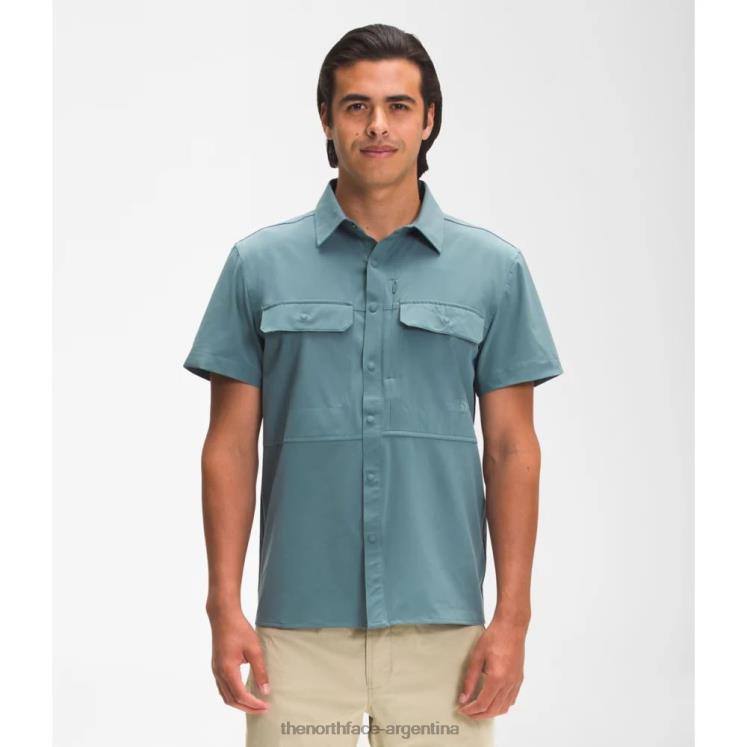 camisa de sol de manga corta sniktau para hombre RDT8H5863 azul The North Face