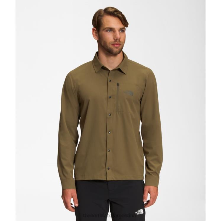 camisa manga larga first trail upf hombre RDT8H5147 oliva militar The North Face