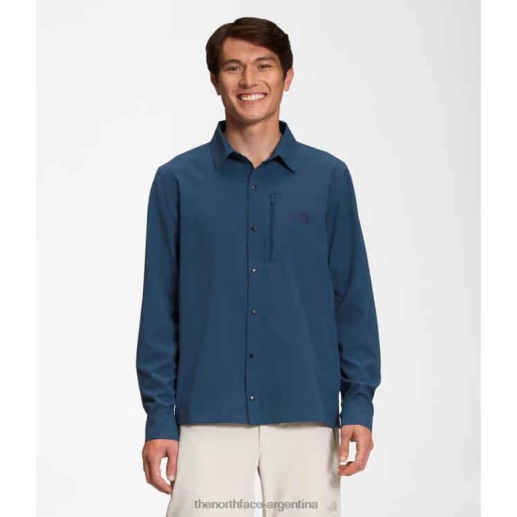 camisa manga larga first trail upf hombre RDT8H5148 azul sombreado The North Face