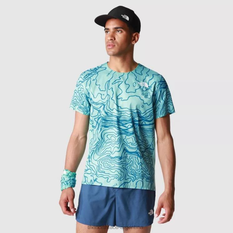 camiseta con estampado de amanecer para hombre RDT8H1455 wasabi yosemite The North Face