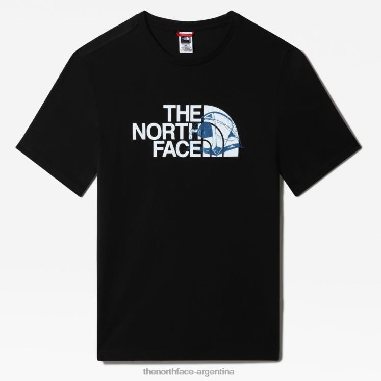 camiseta con gráfico de media cúpula para hombre RDT8H1499 negro The North Face