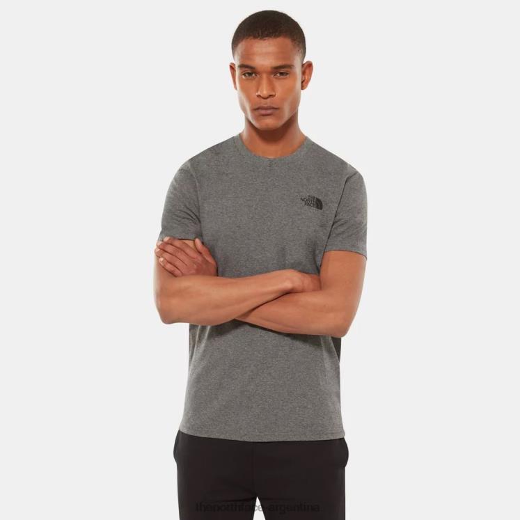 camiseta de cúpula simple para hombre RDT8H34 gris The North Face