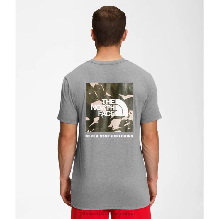 camiseta de manga corta con estampado de caja nse para hombre RDT8H6247 gris The North Face