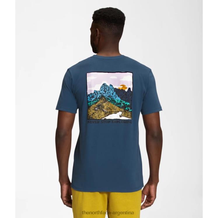 camiseta de manga corta con inyección gráfica para hombre RDT8H5447 azul sombreado The North Face