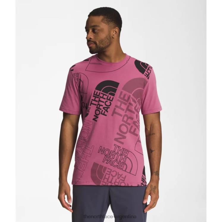 camiseta de manga corta con inyección gráfica para hombre RDT8H5451 rojo violáceo The North Face