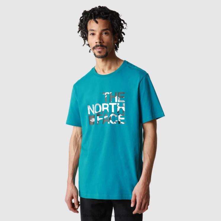 camiseta de manga corta coordinada para hombre RDT8H1920 puerto azul The North Face