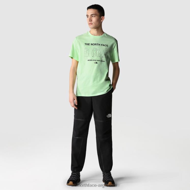 camiseta de manga corta coordinada para hombre RDT8H1922 pátina verde The North Face