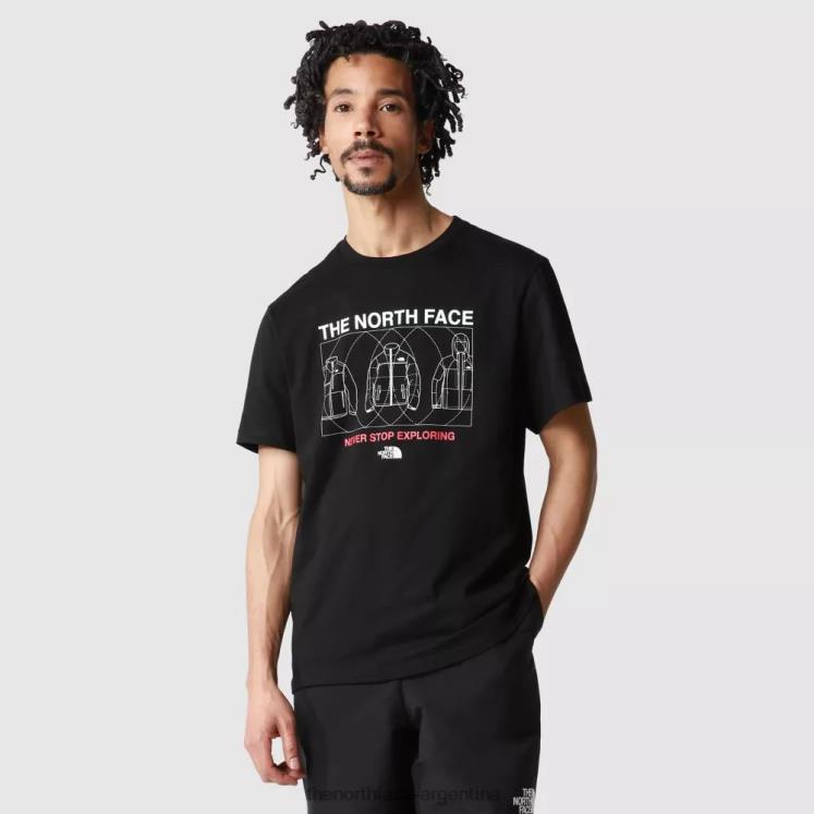 camiseta de manga corta coordinada para hombre RDT8H1923 negro The North Face