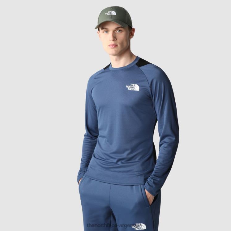 camiseta de manga larga de entrenamiento para hombre RDT8H2136 azul sombreado The North Face