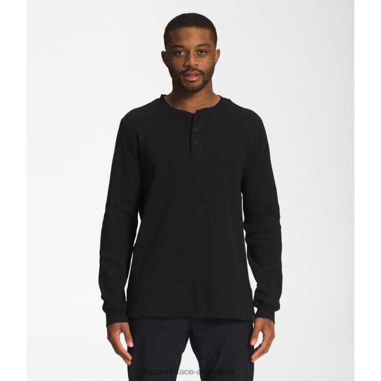 henley de manga larga tipo waffle para hombre RDT8H5657 negro The North Face