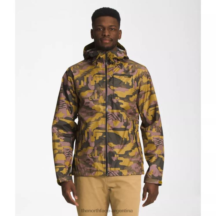 chaqueta alta vista estampada para hombre RDT8H4768 oro mineral The North Face