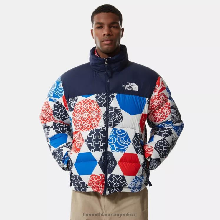 chaqueta de plumas retro nuptse con estampado 1996 para hombre RDT8H1256 azul ic geo The North Face