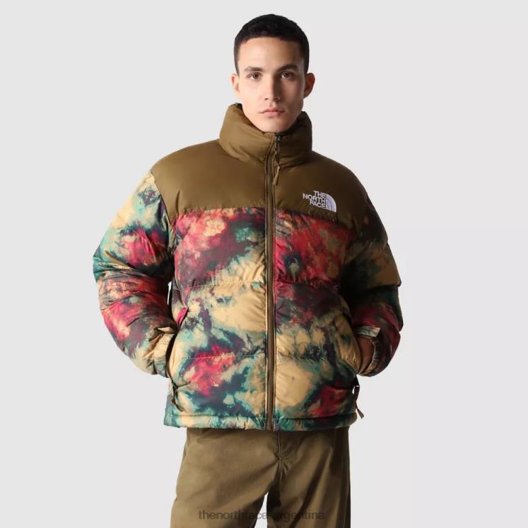 chaqueta de plumas retro nuptse con estampado 1996 para hombre RDT8H1258 hielo bronceado The North Face