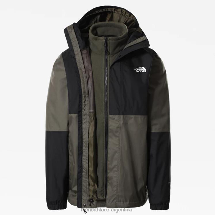 chaqueta triclimate para hombre RDT8H454 nuevo verde pardo The North Face