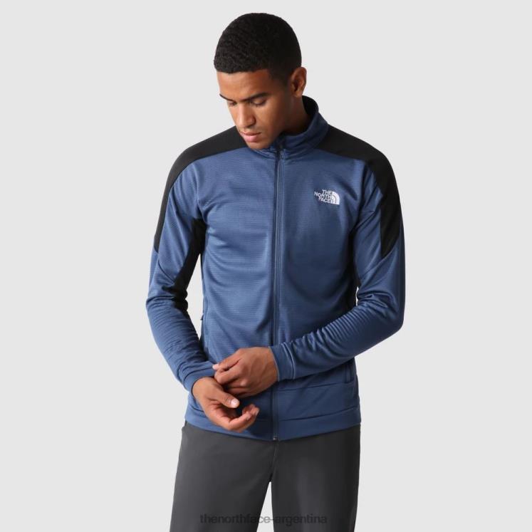 Chaqueta de capa intermedia con cremallera completa circular deportiva para exteriores para hombre RDT8H2255 azul sombreado The North Face