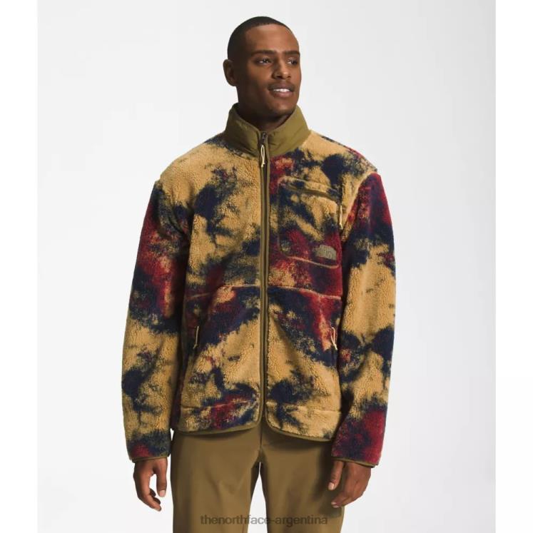 chaqueta con cremallera completa de jacquard de pelo extremo para hombre RDT8H6093 hielo bronceado The North Face