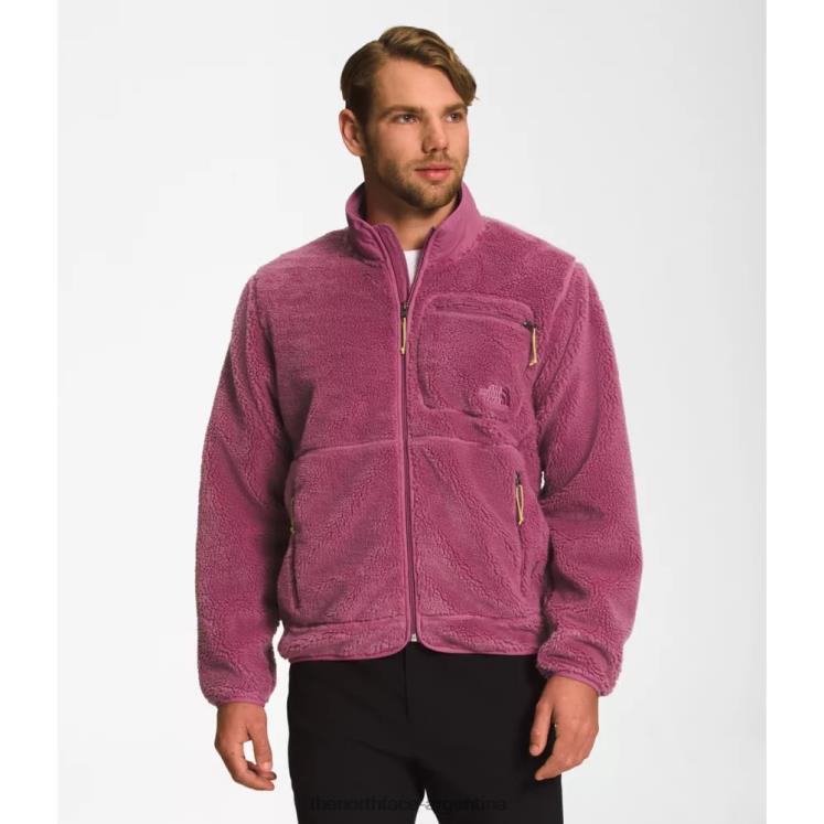 chaqueta con cremallera completa de pelo extremo para hombre RDT8H5618 rojo violáceo The North Face