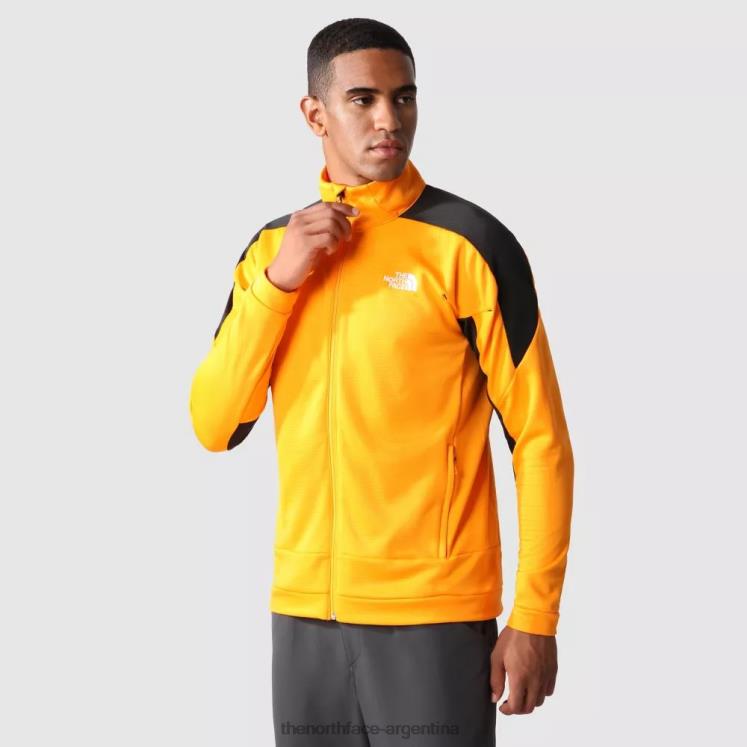 chaqueta de capa intermedia con cremallera completa circular atlética para hombre al aire libre naranja negro RDT8H2254 naranja-negro The North Face