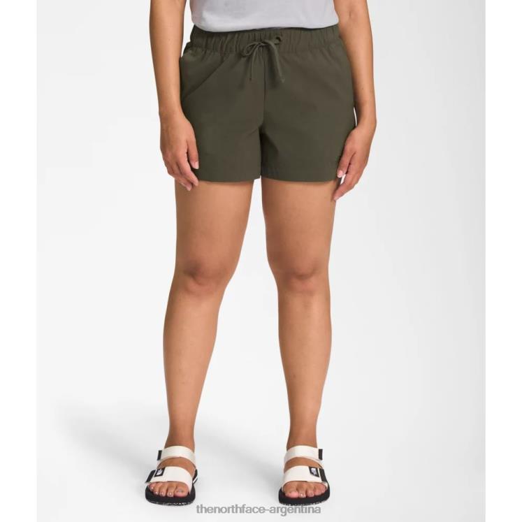 pantalones cortos de mujer clase v RDT8H3832 nuevo verde pardo The North Face