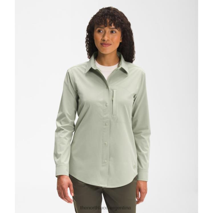 camisa de sol de manga larga sniktau para mujer RDT8H5867 té verde The North Face camisa de sol de manga larga sniktau para mujer RDT8H5867 té verde The North Face