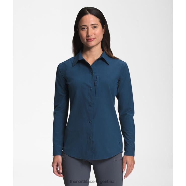 camisa de sol de manga larga sniktau para mujer RDT8H5870 azul sombreado The North Face camisa de sol de manga larga sniktau para mujer RDT8H5870 azul sombreado The North Face