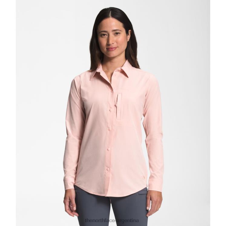 camisa de sol de manga larga sniktau para mujer RDT8H5871 rosa arena The North Face camisa de sol de manga larga sniktau para mujer RDT8H5871 rosa arena The North Face
