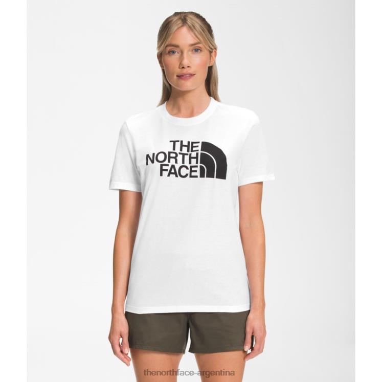 Camiseta de algodón de media cúpula de manga corta para mujer blanca y negra RDT8H3468 blanco negro The North Face