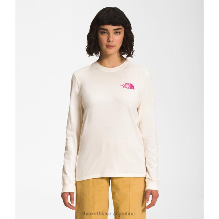 Camiseta de manga larga para mujer con orgullo de marca. RDT8H3472 blanco The North Face