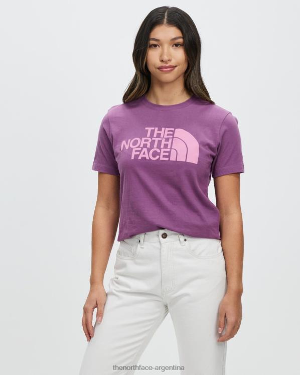 camiseta de algodón de media cúpula de manga corta RDT8H7186 picas moradas The North Face