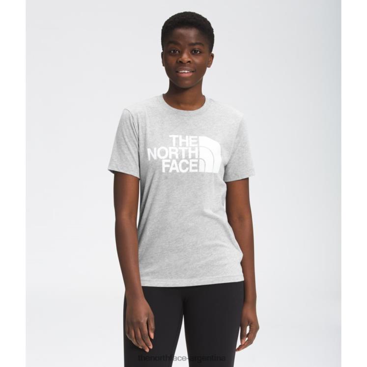 camiseta de algodón de media cúpula de manga corta para mujer RDT8H3463 gris The North Face