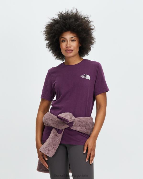 camiseta de manga corta con caja nse RDT8H7202 vino de mora The North Face