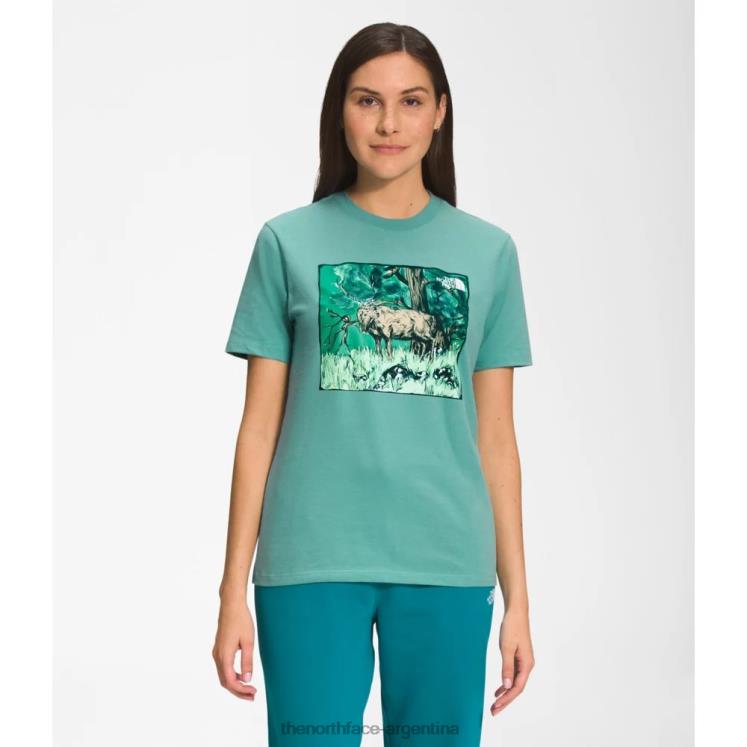 camiseta de manga corta con inyección gráfica para mujer RDT8H5502 wasabi The North Face