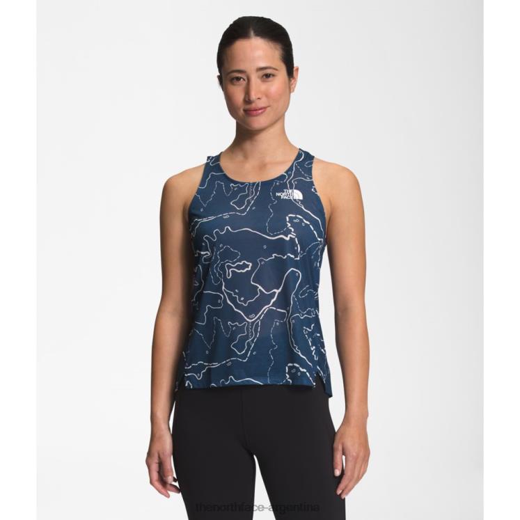 Camiseta sin mangas con estampado Sunriser para mujer. RDT8H4846 valle azul The North Face