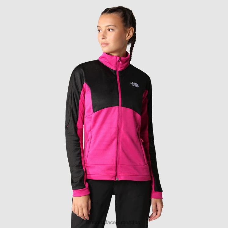 Chaqueta de capa intermedia con cremallera completa circular deportiva para mujer al aire libre RDT8H2258 rosa fucsia The North Face