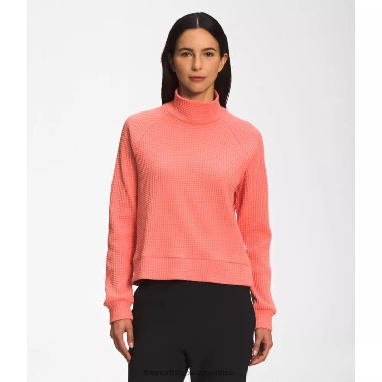 chabot de cuello simulado de manga larga para mujer RDT8H4247 amanecer coralino The North Face chabot de cuello simulado de manga larga para mujer RDT8H4247 amanecer coralino The North Face