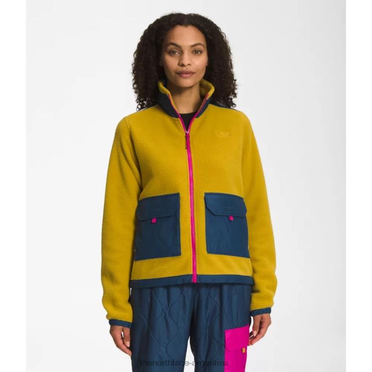 chaqueta con cremallera completa del arco real para mujer RDT8H5216 oro mineral The North Face