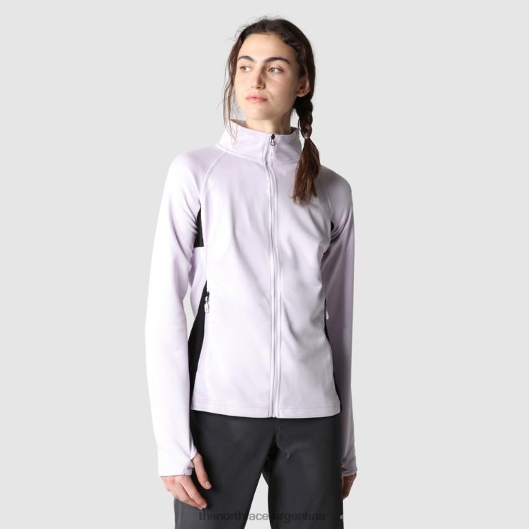 chaqueta deportiva de capa intermedia con cremallera completa para exteriores para mujer RDT8H1124 niebla de lavanda The North Face