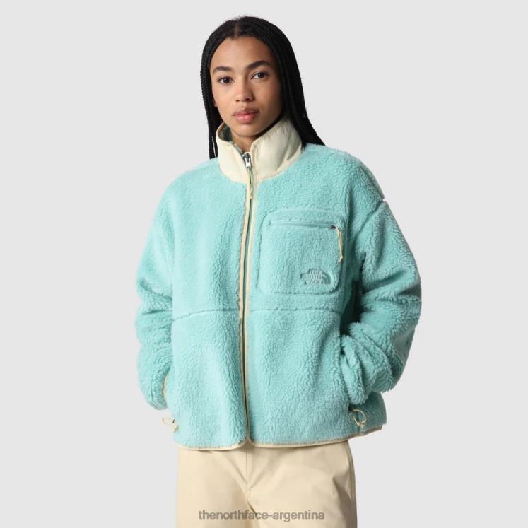 chaqueta polar con cremallera completa de pelo extremo para mujer RDT8H1709 wasabi The North Face