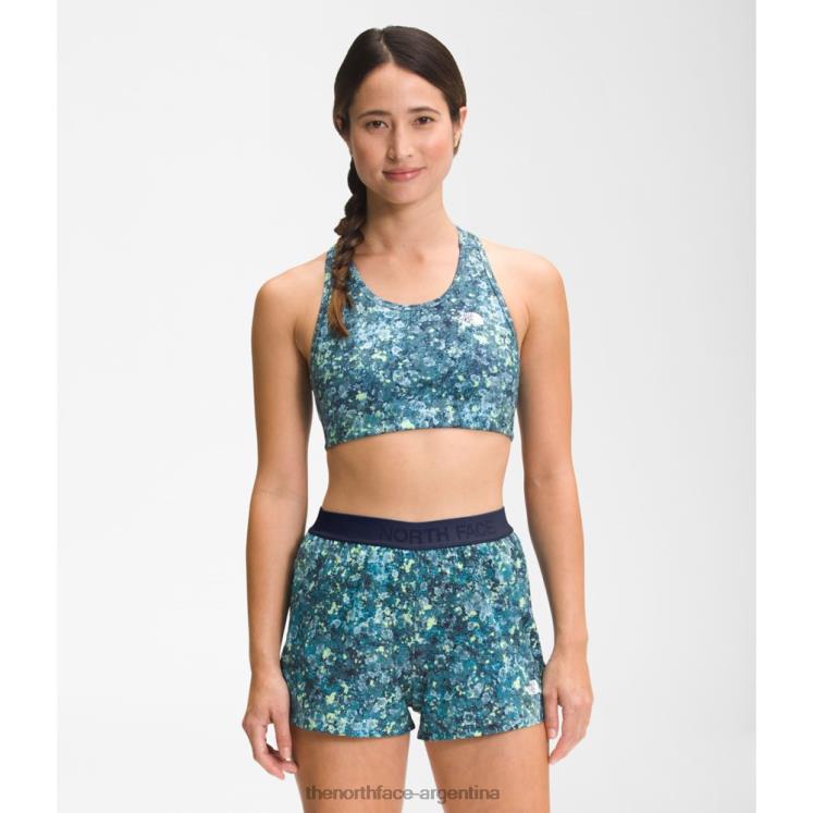 sujetador de línea media estampado para mujer RDT8H4995 liquen azul The North Face