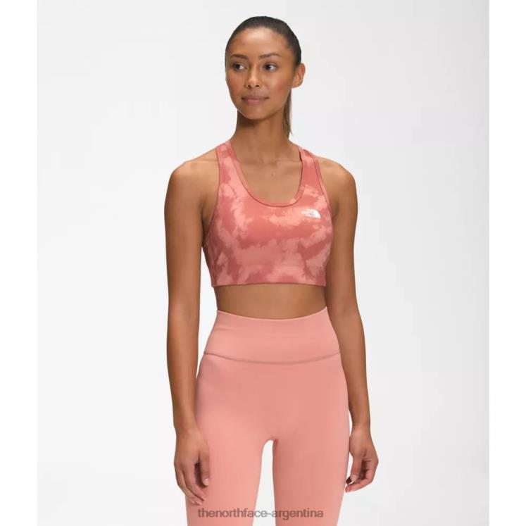 sujetador de línea media estampado para mujer RDT8H4996 rosa amanecer retro The North Face