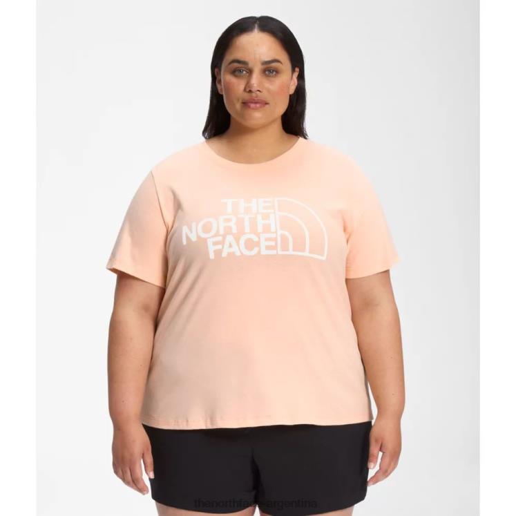 Camiseta de algodón de media cúpula de manga corta para mujer más RDT8H4881 hielo de albaricoque The North Face