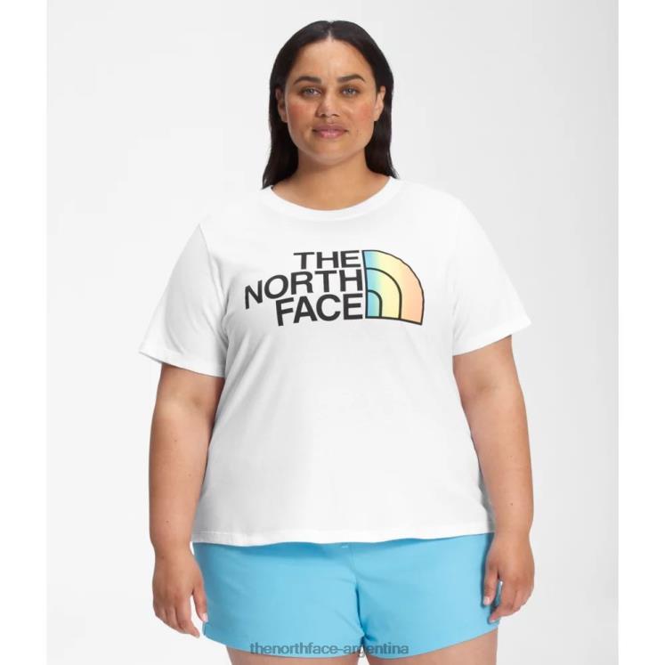 Camiseta de algodón de media cúpula de manga corta para mujer más RDT8H4883 blanco The North Face