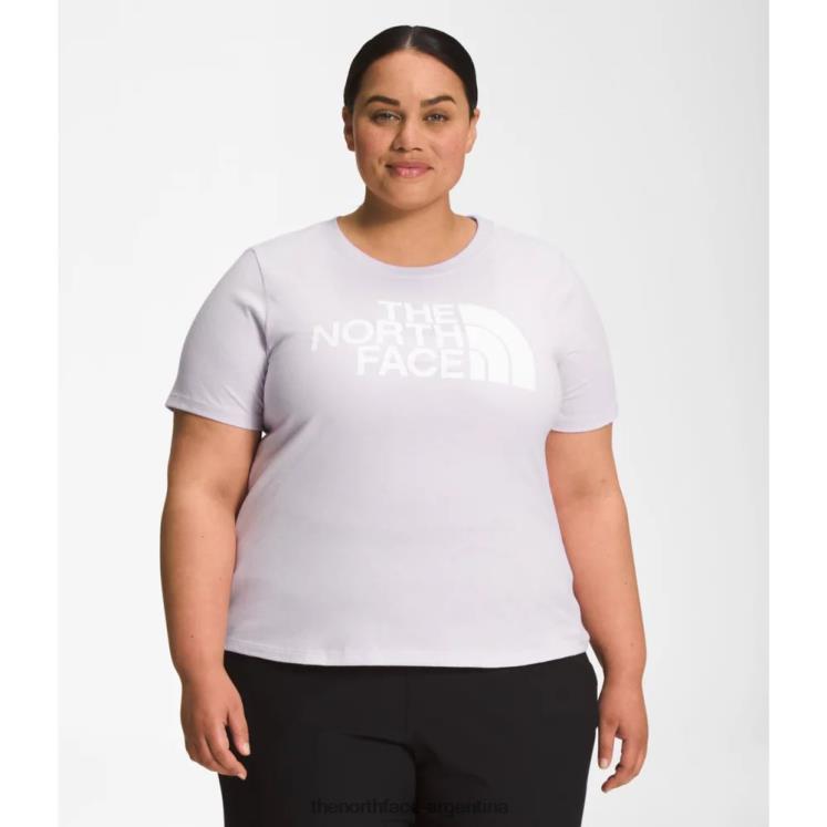 Camiseta de algodón de media cúpula de manga corta para mujer más RDT8H4884 niebla de lavanda The North Face