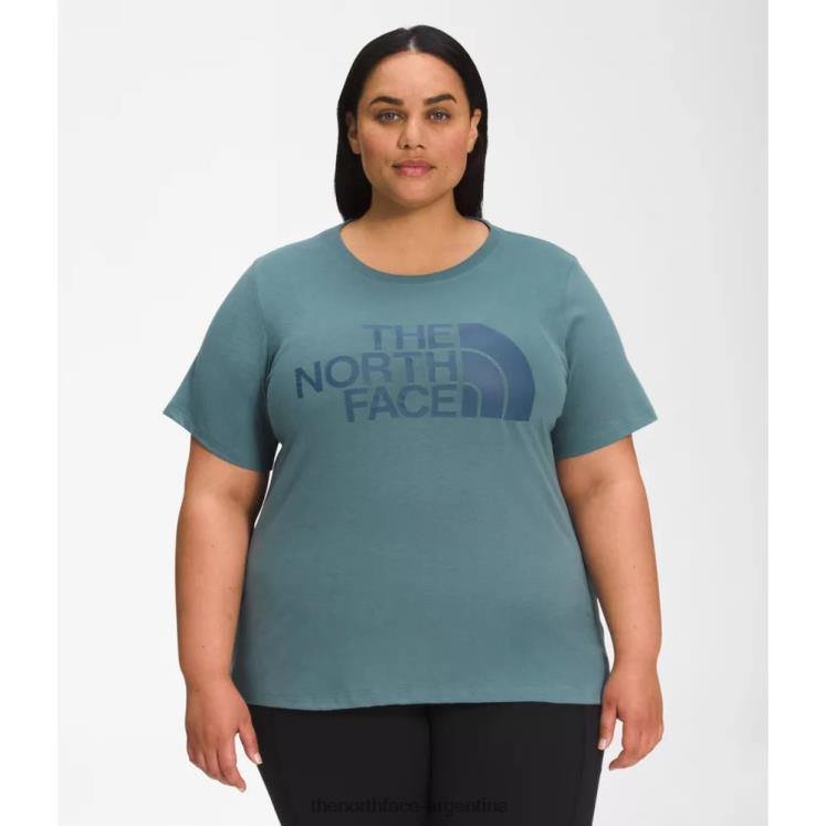 Camiseta de algodón de media cúpula de manga corta para mujer más RDT8H4888 azul The North Face